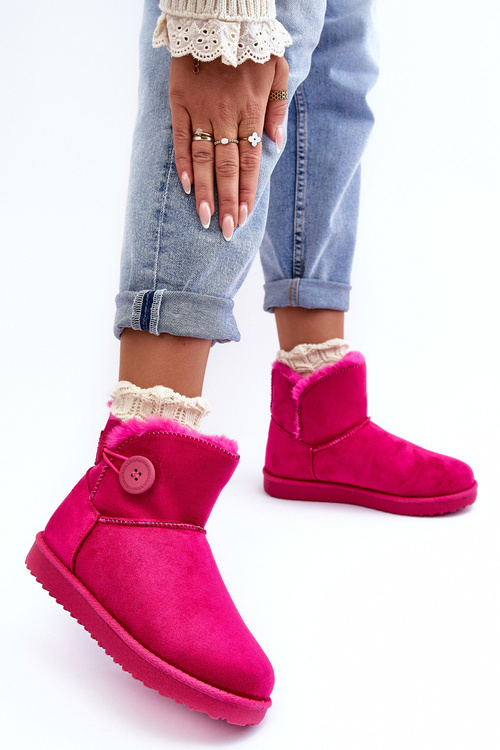 Жіночі стьобані зимові черевики з декоративним орнаментом кольору фуксії Siriol