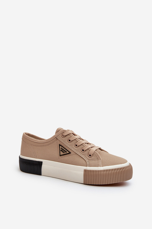 Низькі жіночі кросівки коричневого кольору Enalae