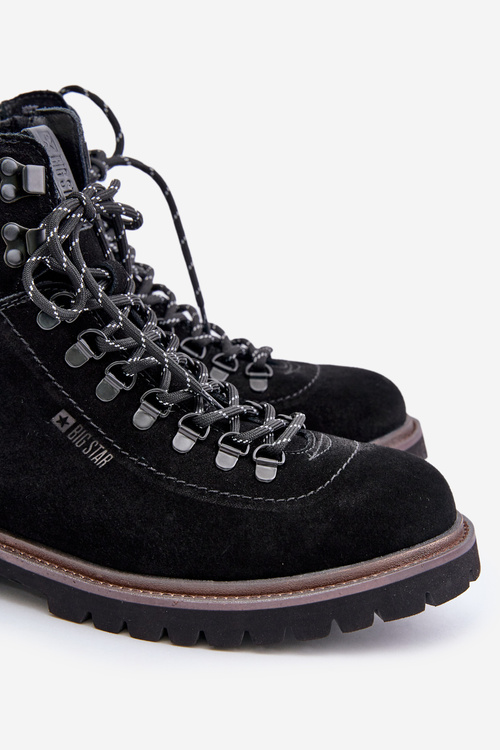 Чоловічі замшеві утеплені ботильйони Big Star OO174643 Чорні
