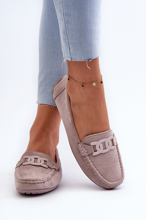 Жіночі стильні замшеві мокасини фіолетового кольору Rabell