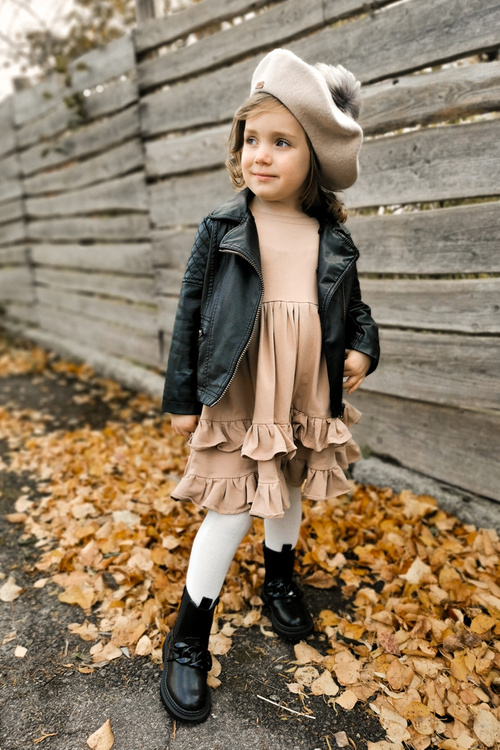 Чоботи дитячі утеплені на ланцюжку Чорні Hinea