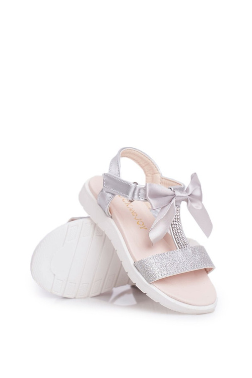 Дитячі босоніжки на липучках для дівчинки Silver Bella