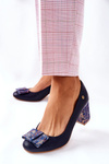 Жіночі туфлі Maciejka Suede Navy Blue 3356A-19