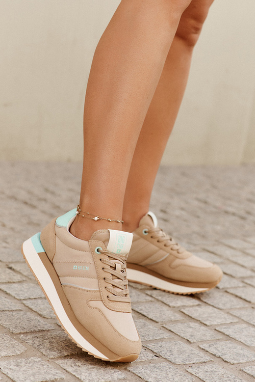 Жіночі Замшеві Кросівки Big Star RR274A048 HI-POLY SYSTEM Темно-бежеві