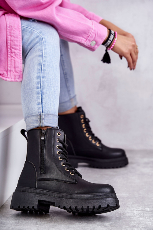 Жіночі шкіряні теплі чоботи світло-чорні Dorchen