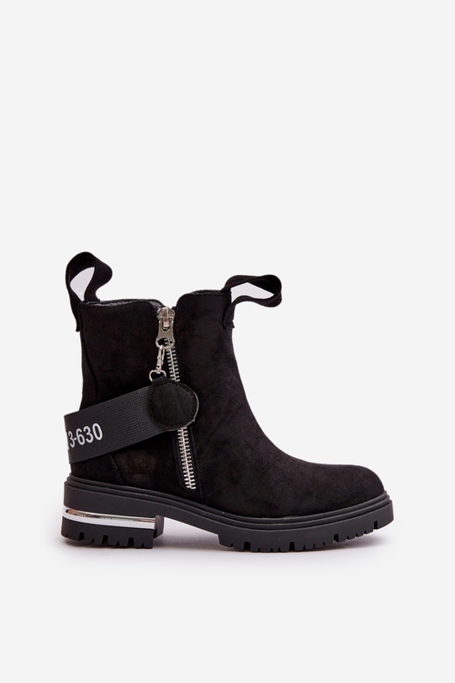 Жіночі теплі черевики на блискавці Black Calvaro