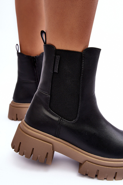 Черевики на масивній підкладці Ботильйони Big Star MM274606 Чорні