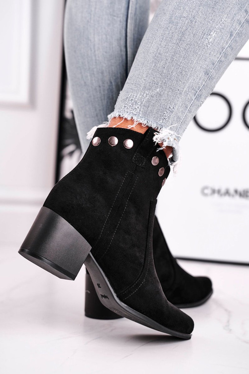 Чоботи жіночі на підборах Sergio Leone чорні BT617