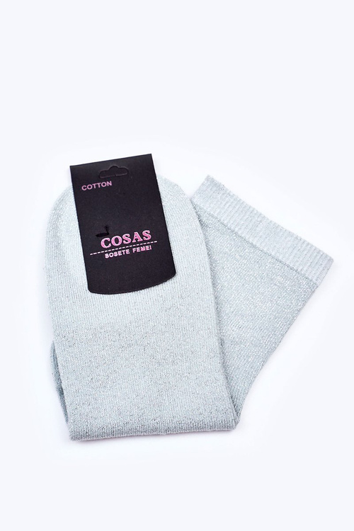 Жіночі бавовняні шкарпетки зі срібною ниткою COSAS Mint