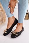 Елегантна стьобана балерина з ланцюжком Black Coco