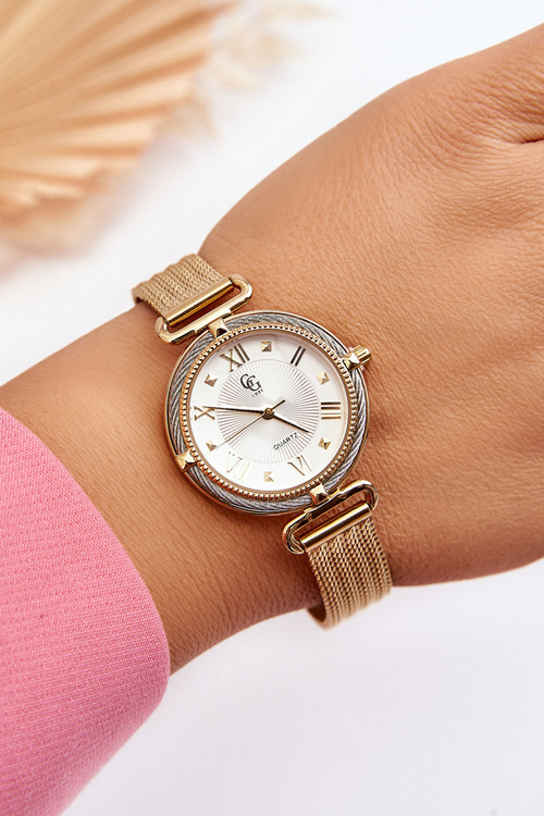 Водонепроникний жіночий годинник із сітчастим браслетом GG Luxe Gold