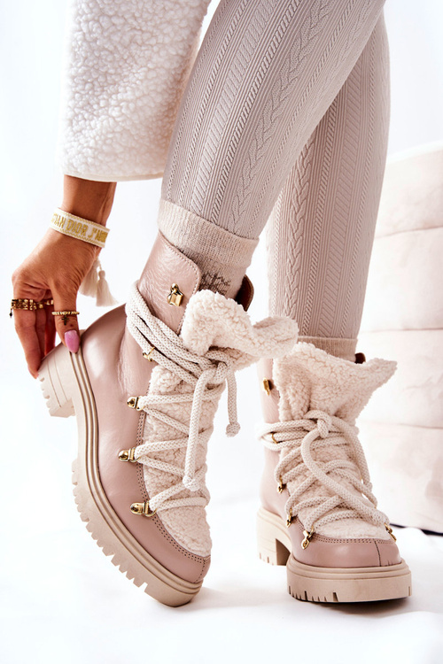 Шкіряні черевики Trapper Tied Lewski Beige 3116