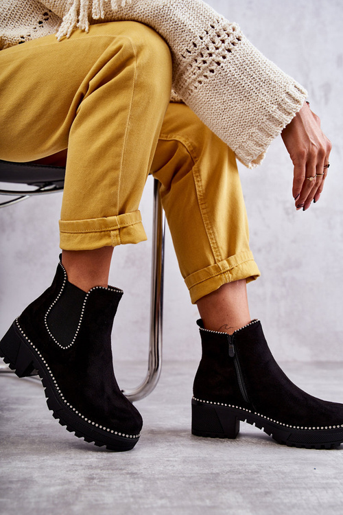 Чоботи жіночі на шпильці Black Afaries