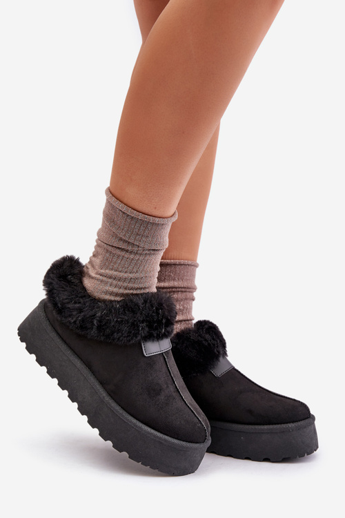 Жіночі зимові черевики з хутряною обробкою Чорні Rainsa