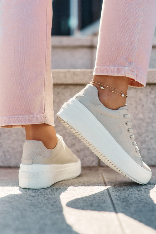 Жіночі Тканинні Кросівки На Платформі Big Star RR274465 Бежеві