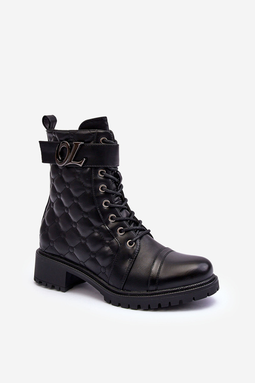 Чоботи шкіряні робочі з декором Black Davo