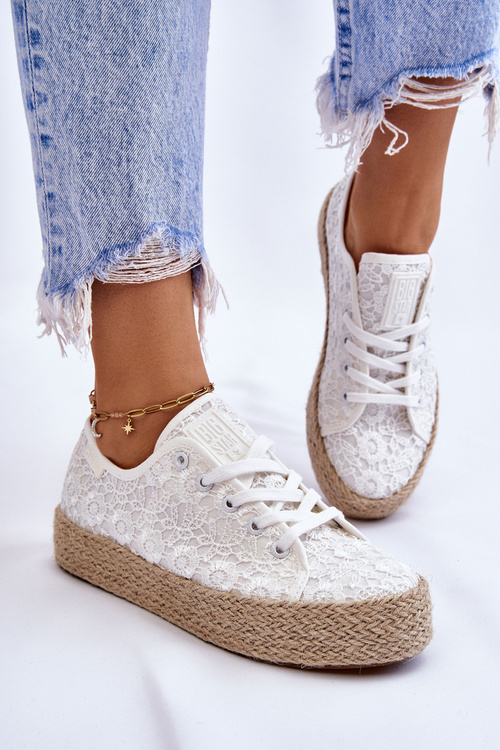 Жіночі плетені кросівки на платформі Big Star LL274199 Білі