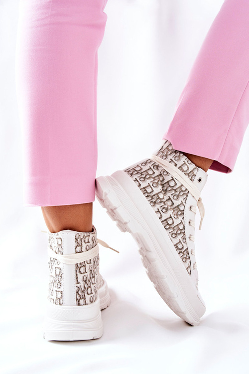 Жіночі високі кросівки з принтом білі Only You