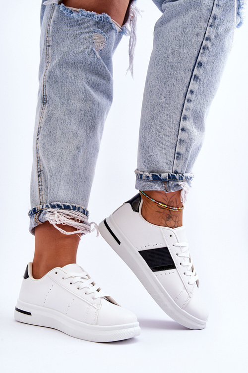 Жіночі спортивні туфлі на платформі чорно-білі Soris