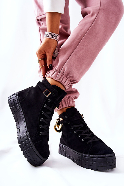 Високі кросівки на платформі Чорні Evenia