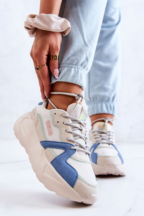 Жіночі кросівки Memory Foam Big Star JJ274600 Бежево-Сині