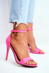Замшеві босоніжки на високих підборах кольору фуксії Liberty