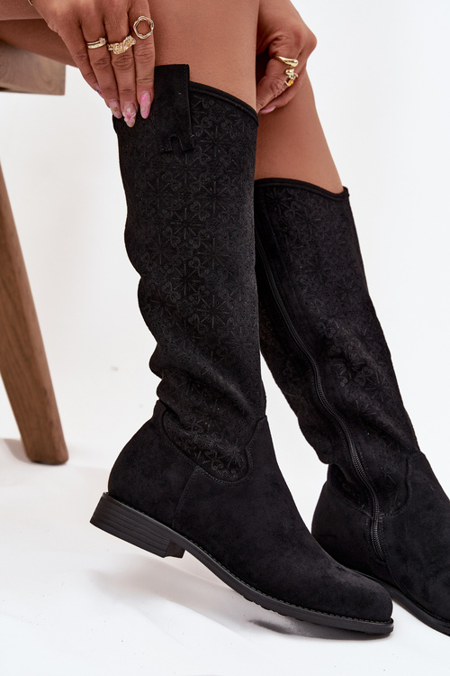 Жіночі Черевики Мереживо На Плоскому Каблуці S Bar ski HY52 534 Чорні