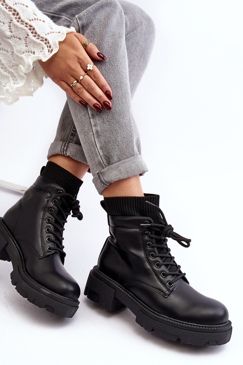 Жіночі чорні зимові черевики з носком Rivella