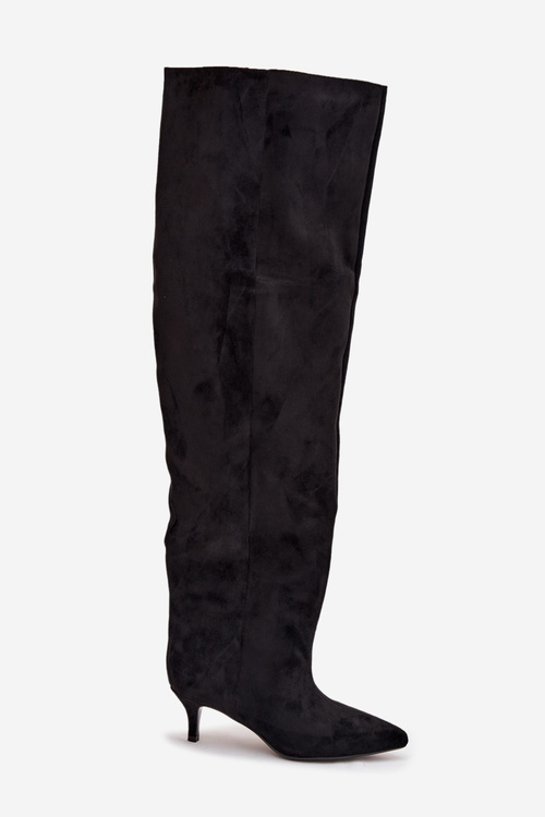 Чоботи жіночі на підборах чорні Ysolienne