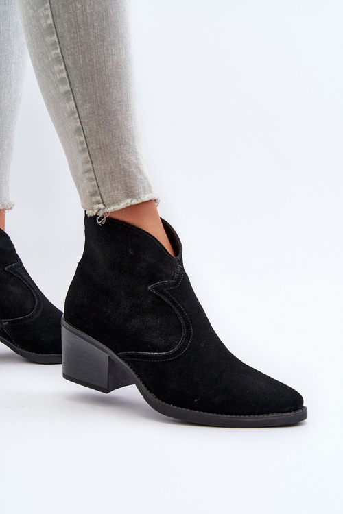 Замшеві ковбойські черевики на блискавці D&A SN622-29 чорні