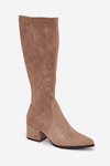 Жіночі чоботи на низькому каблуку з еко замші Sergio Leone KZ212 бежеві