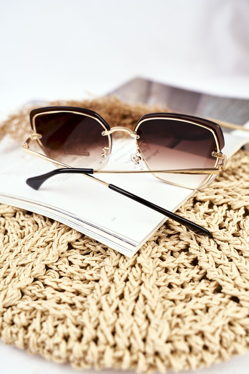 Жіночі сонцезахисні окуляри коричневі Prius PRE-34 Gold Gradient