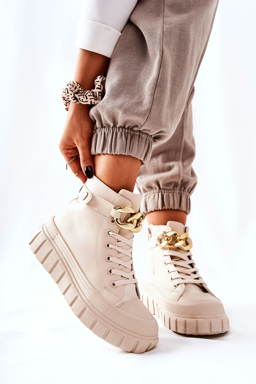 Високі кросівки на платформі Бежеві підставки