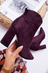 Жіночі гостроносі чоботи на шпильці Suede Purple Summe
