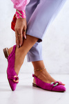 Замшеві балетки з ланцюжком Lewski Shoes 3125 Фуксія
