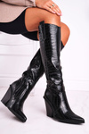 Жіночі високі чоботи чорного кольору Виш