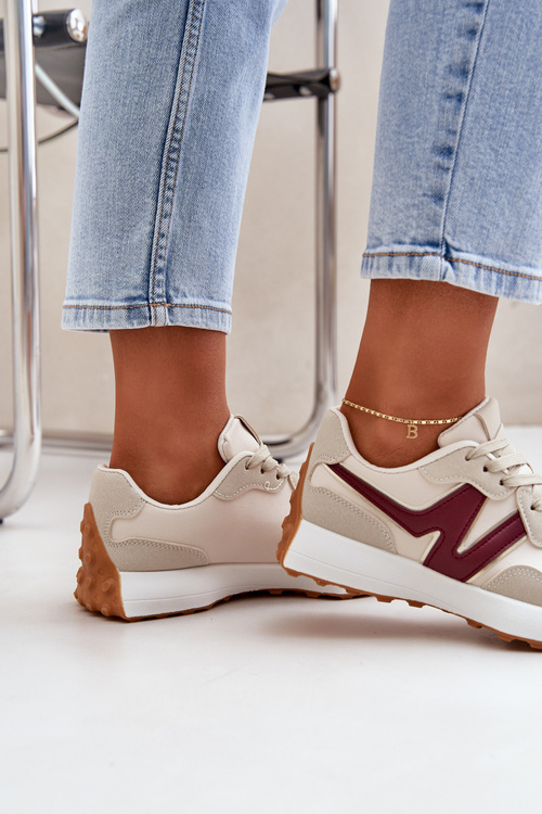 Жіноче Спортивне Взуття Кросівки Бежево-Вишневе Britma