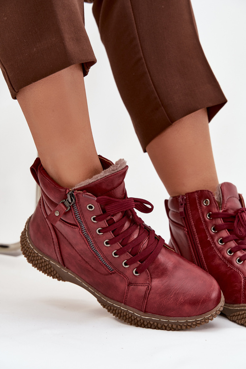 Жіночі чоботи з теплою підкладкою з штучної хутра з еко шкіри Bordeaux Ulverina