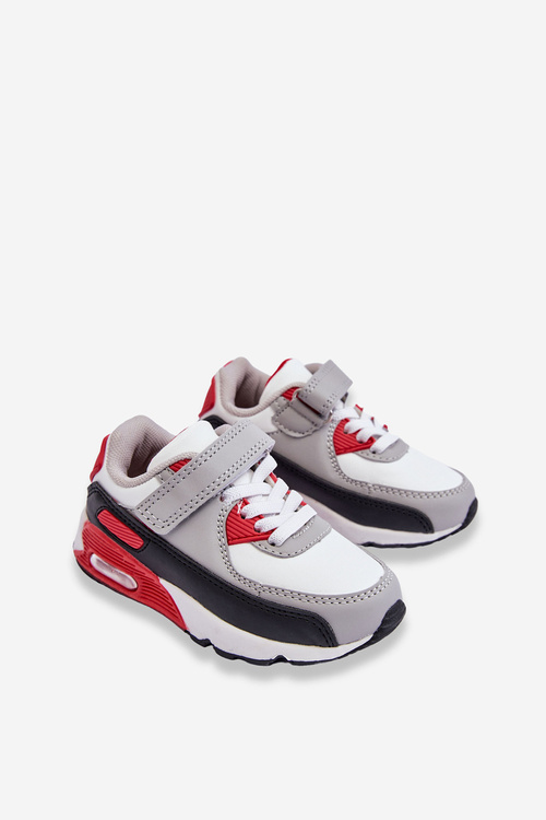 Дитячі шкіряні кросівки на платформі біло-червоні Lori