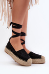 Жіночі чорні еспадрільї на платформі зі шнурівкою та косою Tailesse