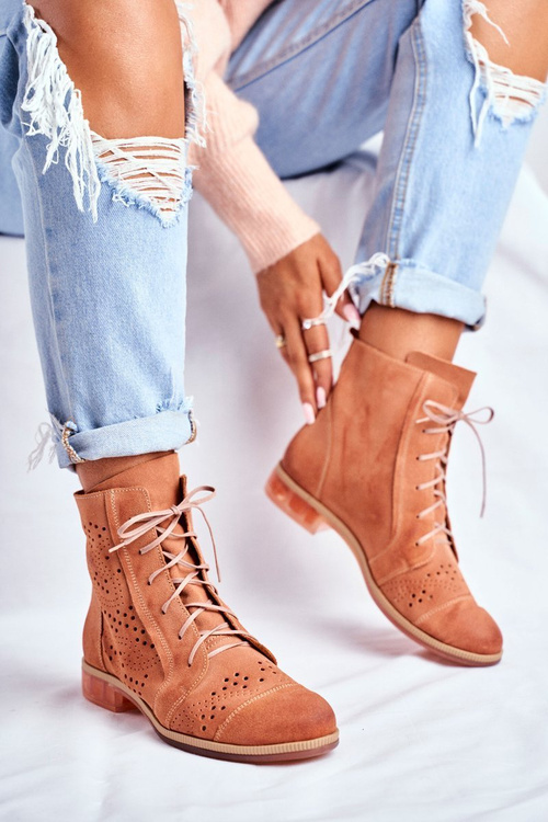 Жіночі шкіряні чоботи Чоботи Maciejka персиковий 04468-18