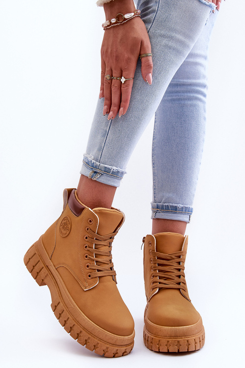 Жіночі шкіряні черевики з хутряною підкладкою. Коричневі палки