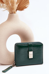 Гаманець жіночий лакований з темно-зеленої еко шкіри Zalirna