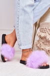Жіночі тапочки з хутром фіолетового кольору Belmondo