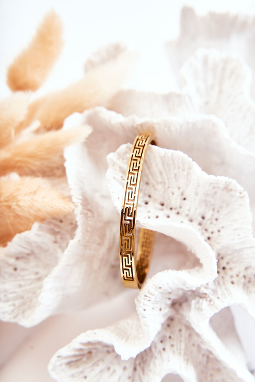 Жіночий сталевий браслет із застібкою золото