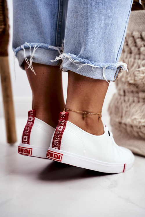 Жіночі шкіряні кросівки Big Sta GG274005 біло-червоні