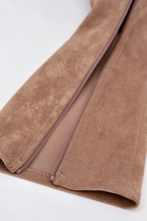 Жіночі чоботи на низькому каблуку з еко замші Sergio Leone KZ212 бежеві