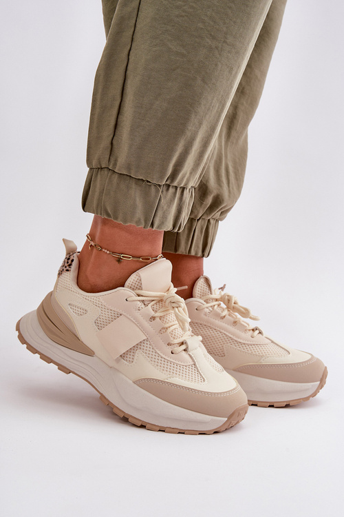 Жіночі кросівки на платформі бежеві Nevelaine