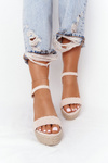 Босоніжки на танкетці з косами Бежеві Baleary