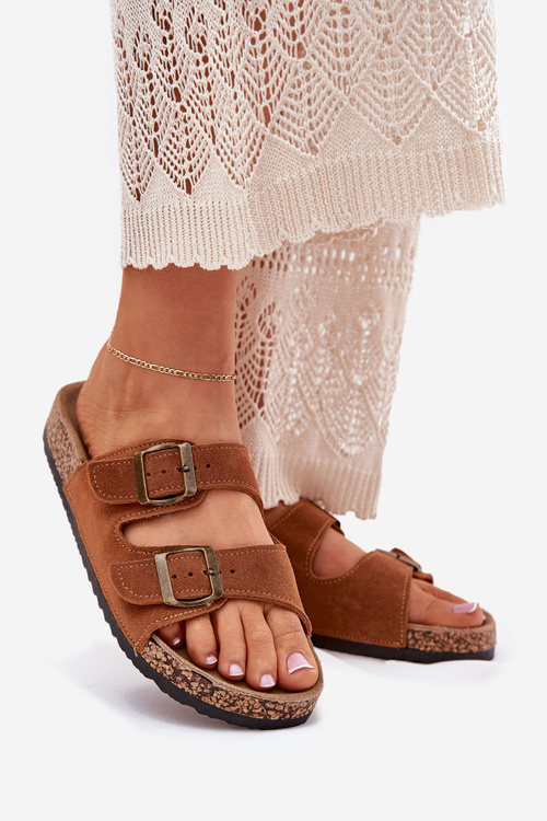 Замшеві сандалі на корковій підошві з пряжками Camel Tavira